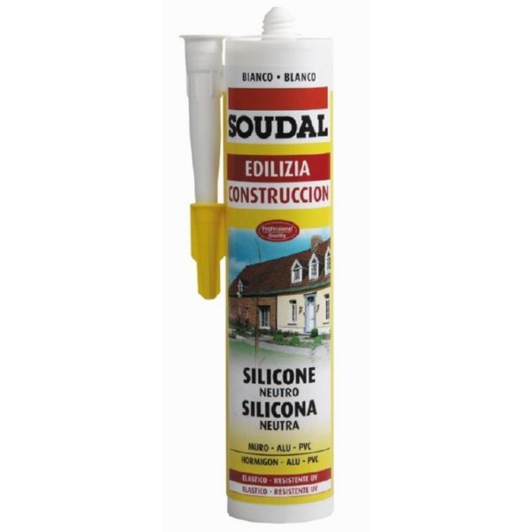 SILICONA CONSTRUCCION NEUTRA BLANCO CARTUCHO 300 ML. SOUDAL