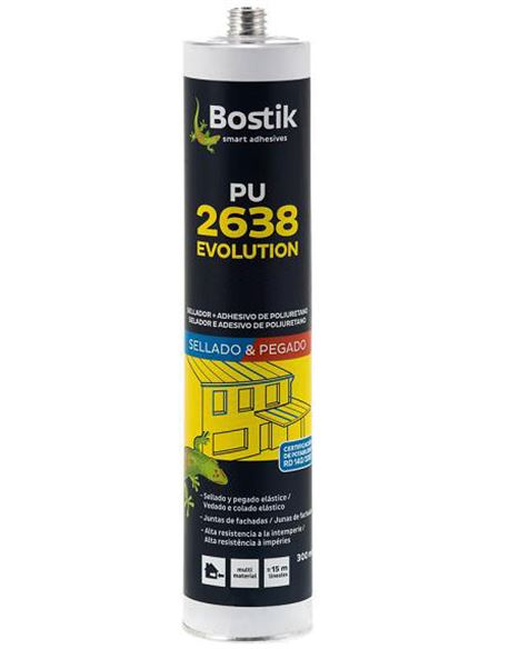 MASILLA POLIURETANO PU 2638 EVOLUTION CARTUCHO 300 ML. MARRON BOSTIK (UU)