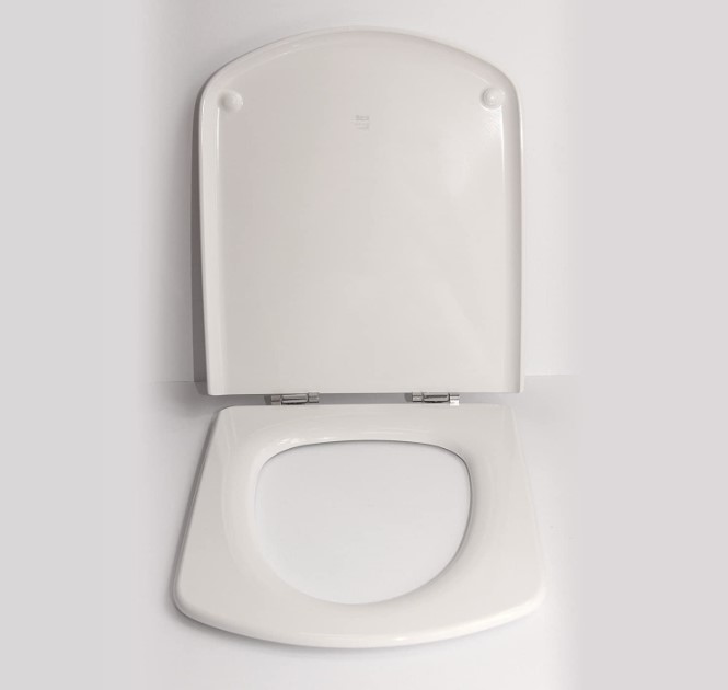 ASIENTO TAPA INODORO DAMA SENSO COMPACTO BLANCO LATON CROMADO ROCA A801511004